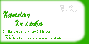 nandor kripko business card