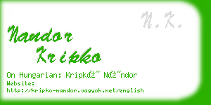 nandor kripko business card